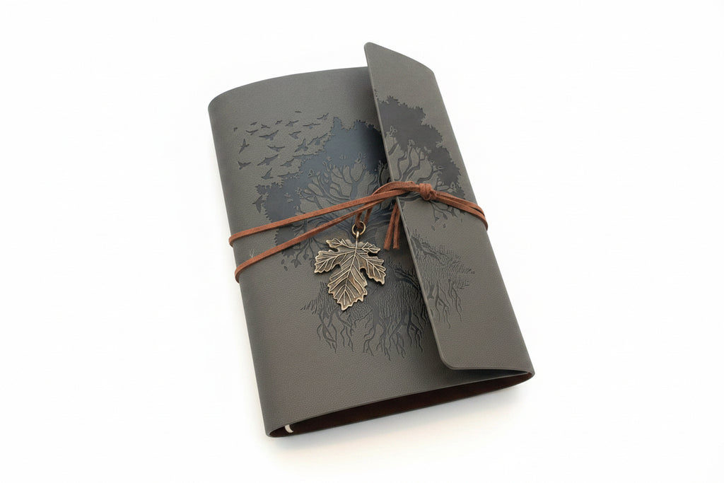 Vintage Faux Leather Notebook - Tree of life