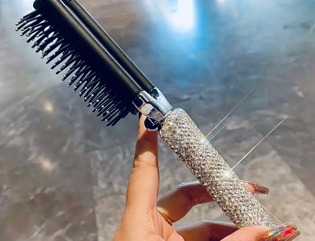 Pinceau compact à strass avec miroir