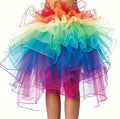 Rainbow Tulle Layered Skirt
