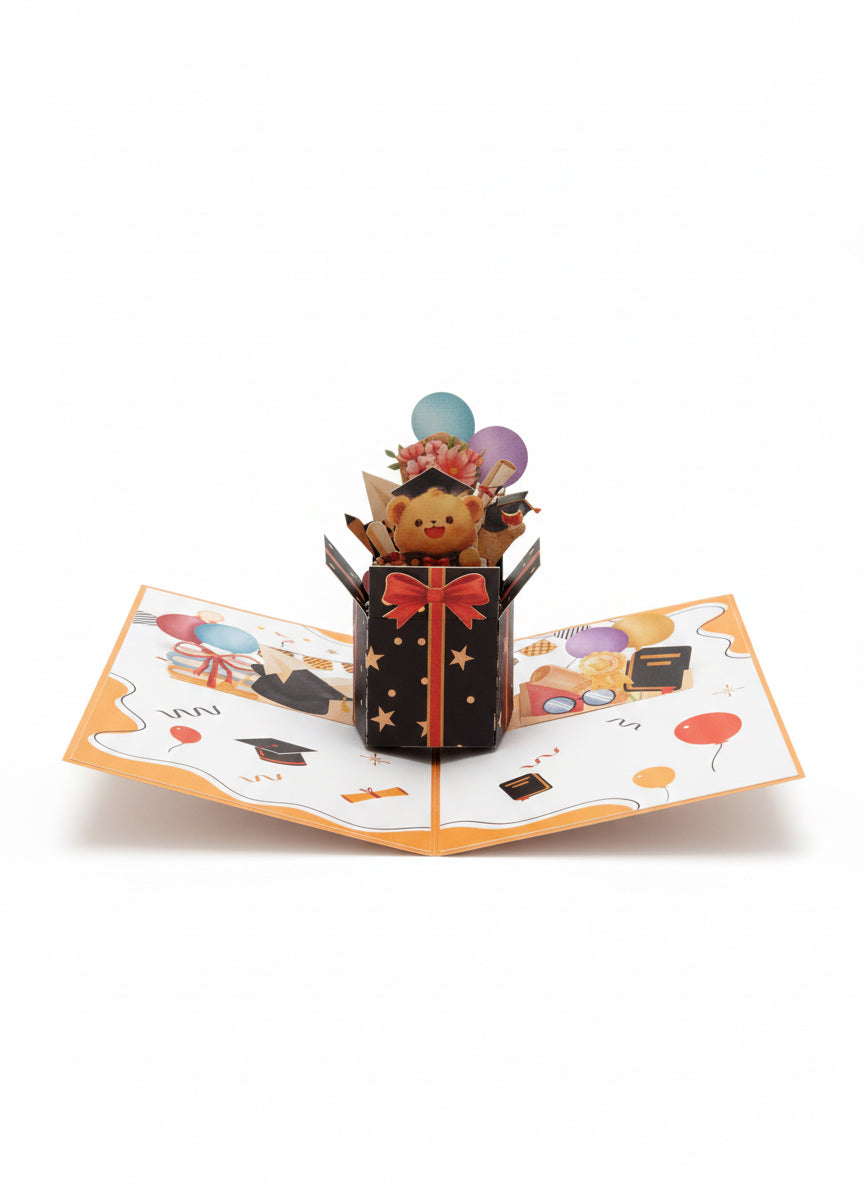 3D Pop-Up Graduation Greeting Blank Card