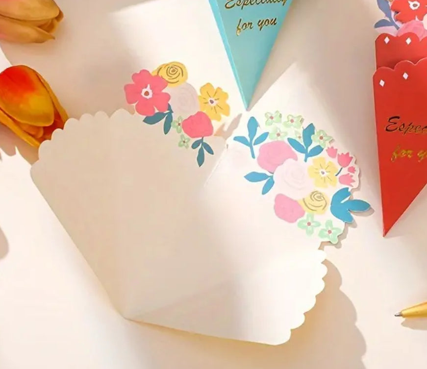 Carte de vœux pop-up 3D - Bouquet de fleurs