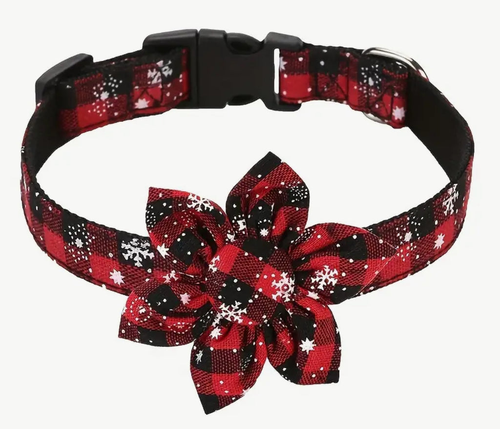Collier de Noël à fleurs pour chien ou chat