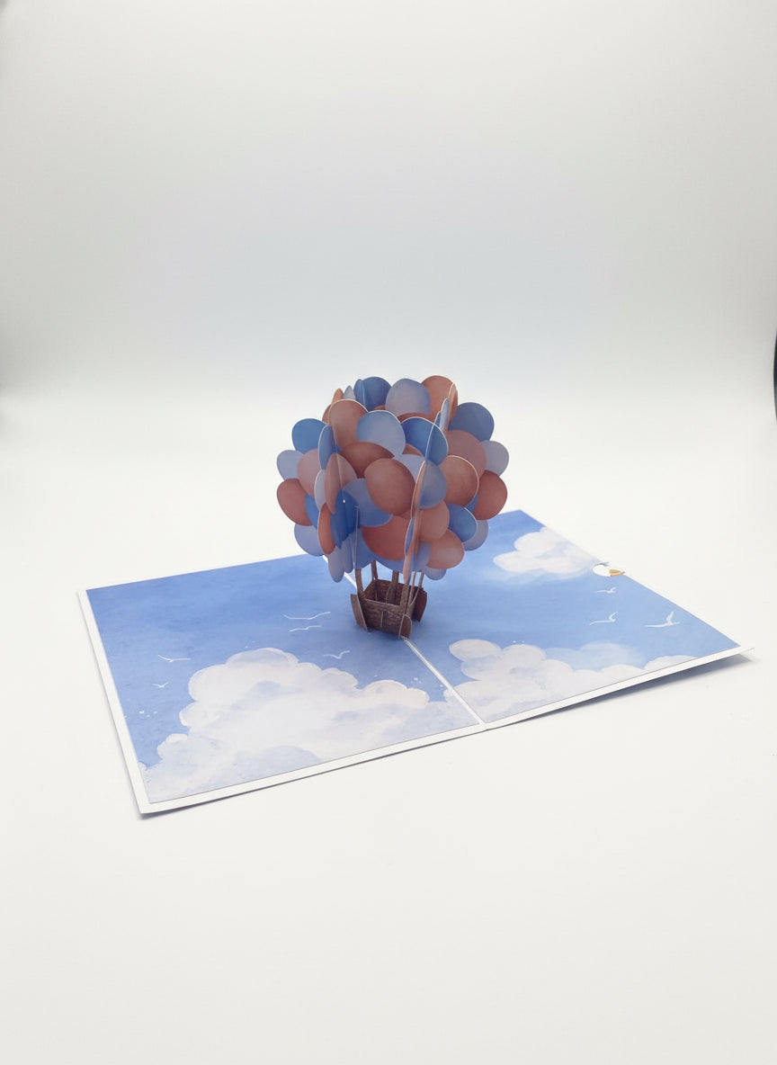 3D Pop-Up Greeting Card - Hot Air Balloon