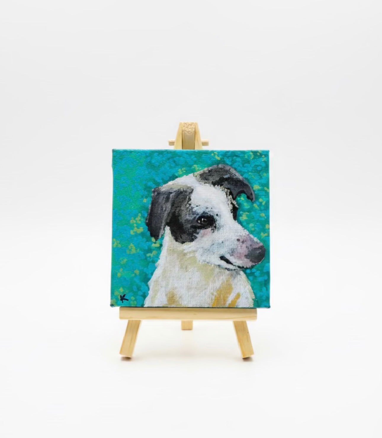 Kelpie Mini Canvas on Easel Painting