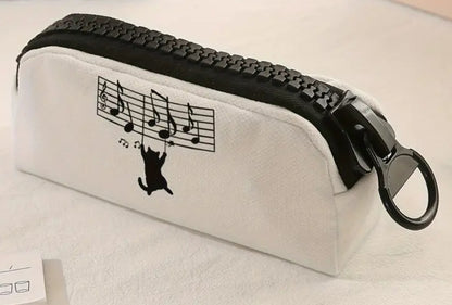 White Pencil case with music notes