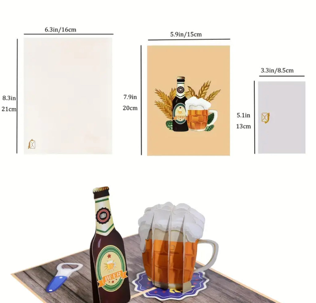 Carte de vœux 3D - Bière