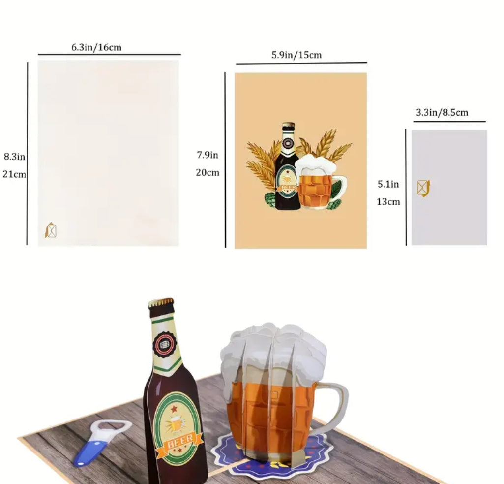 3D Greeting Card - Beer