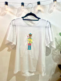 T-shirt Casse-Noisette jaune en coton blanc