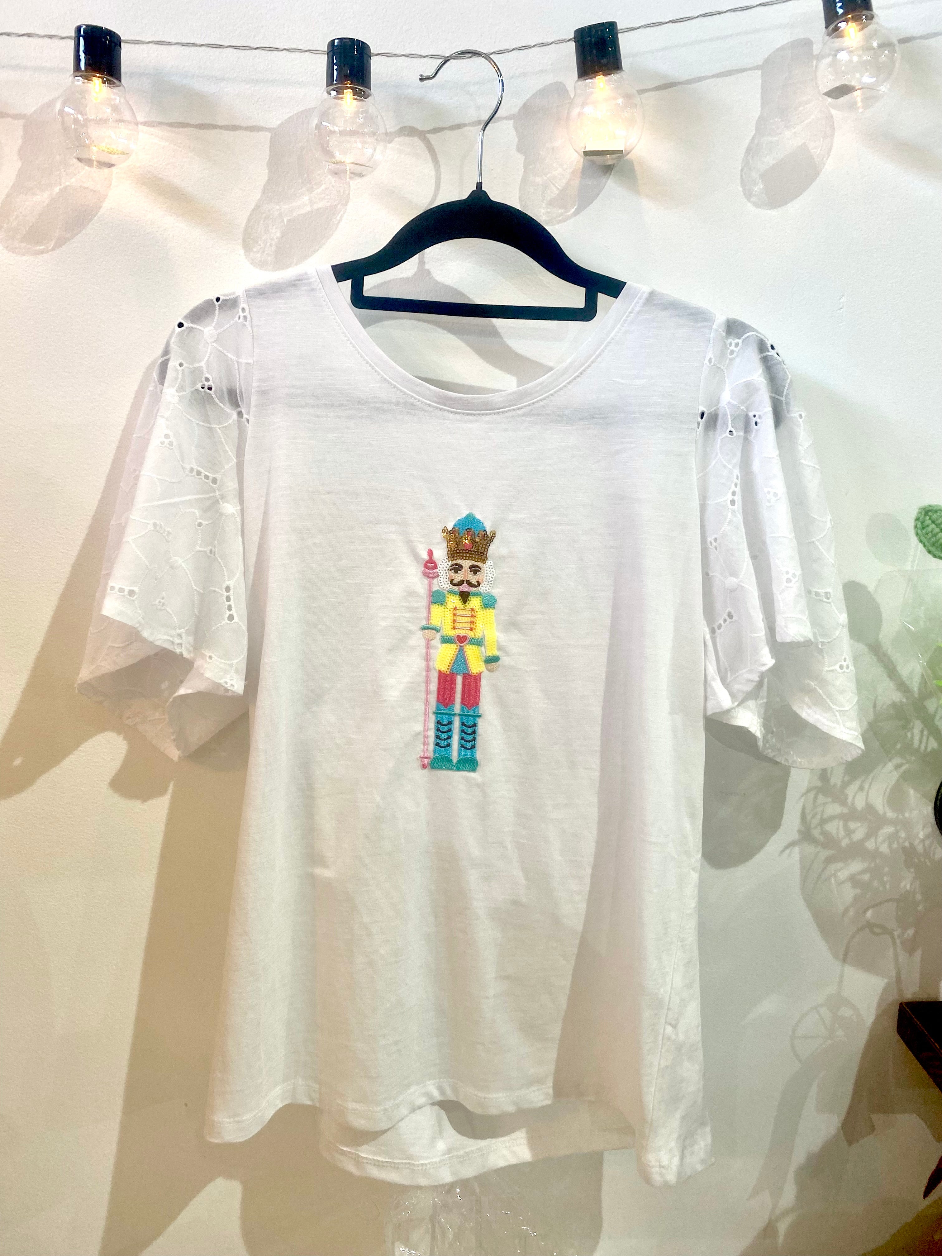 T-shirt Casse-Noisette jaune en coton blanc