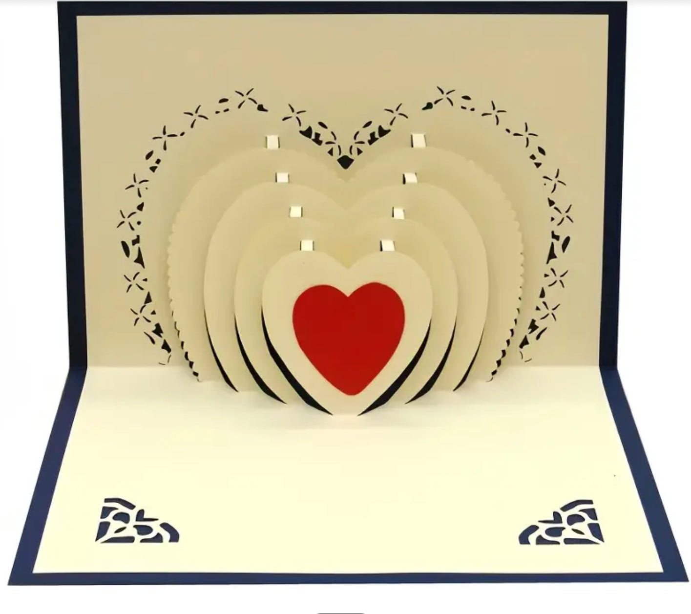 3D Heart Greeting Card - Blue or Red