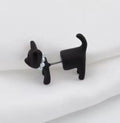 Black Cat with Pearl Collar earrings