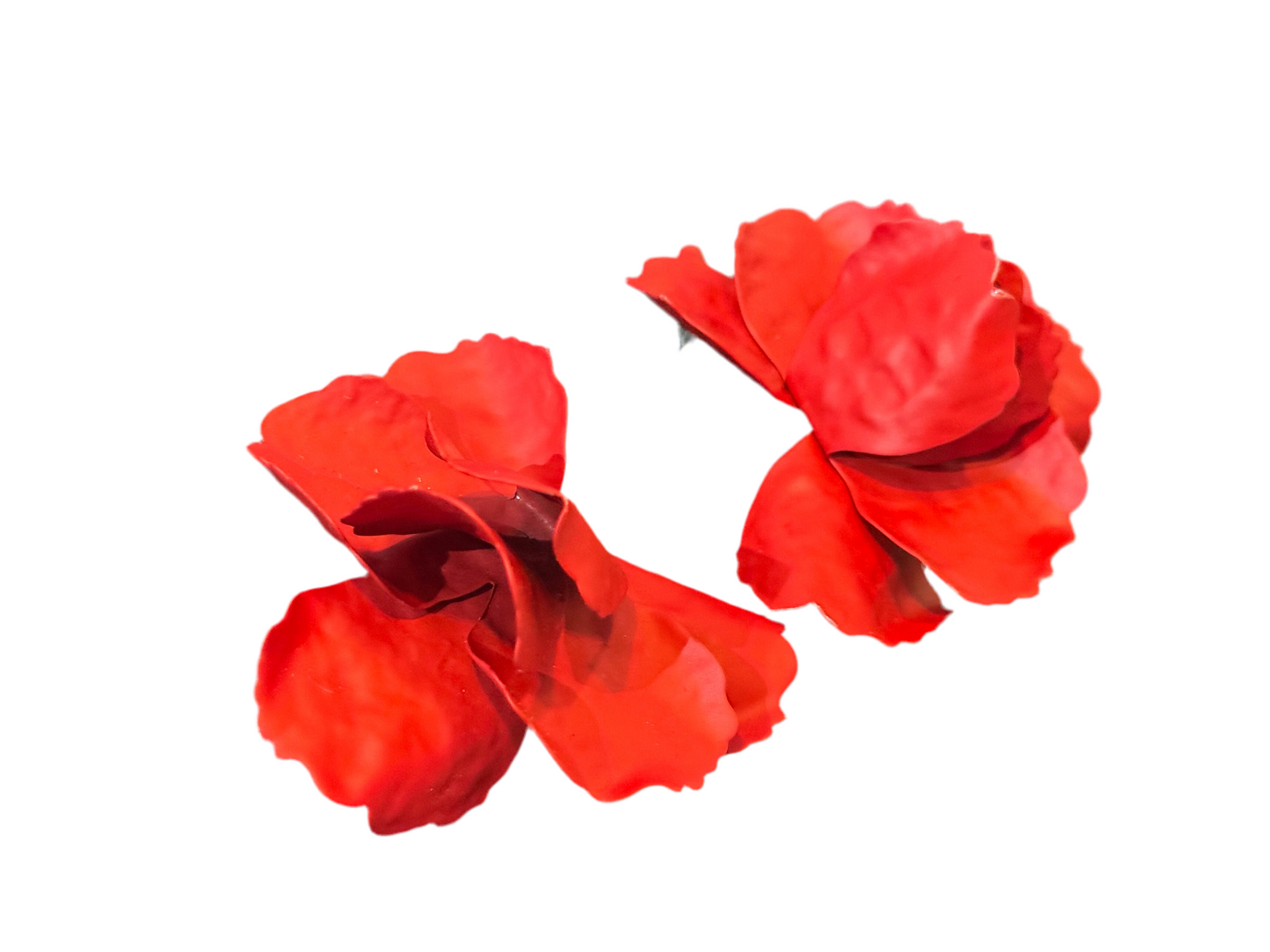 Boucles d'oreilles roses métalliques