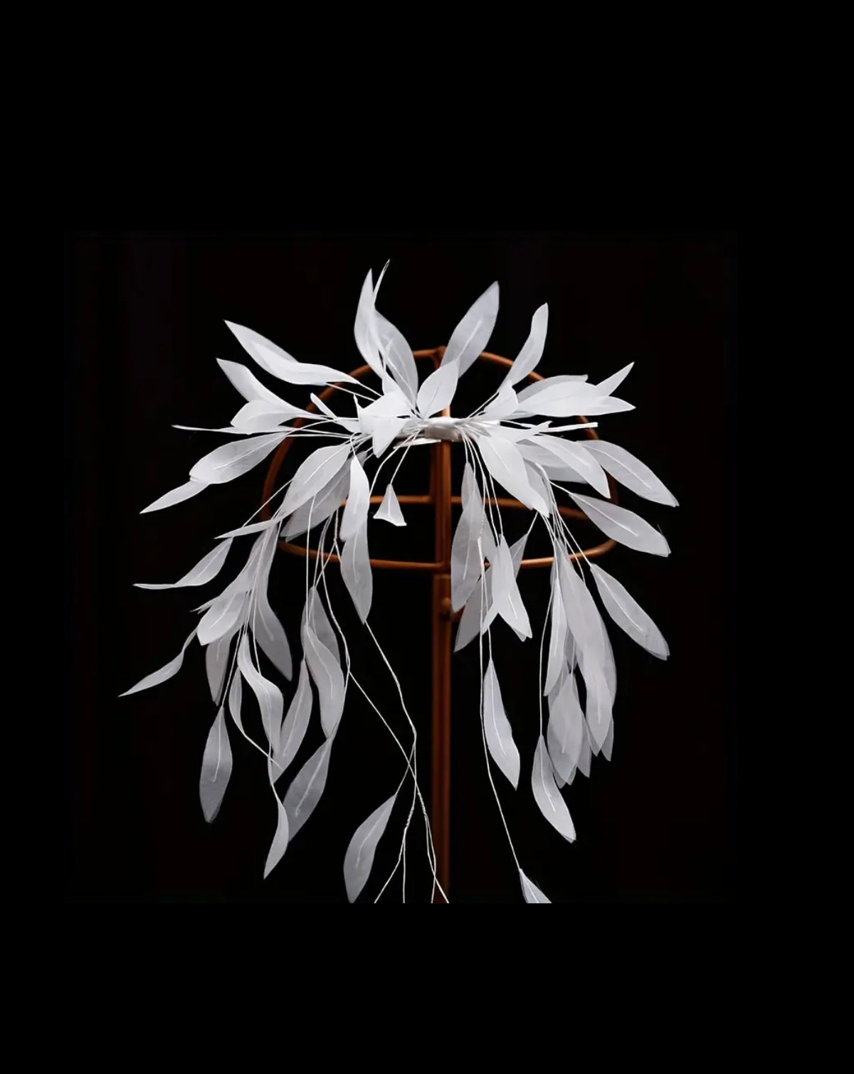 Barrette à cheveux en plumes blanches