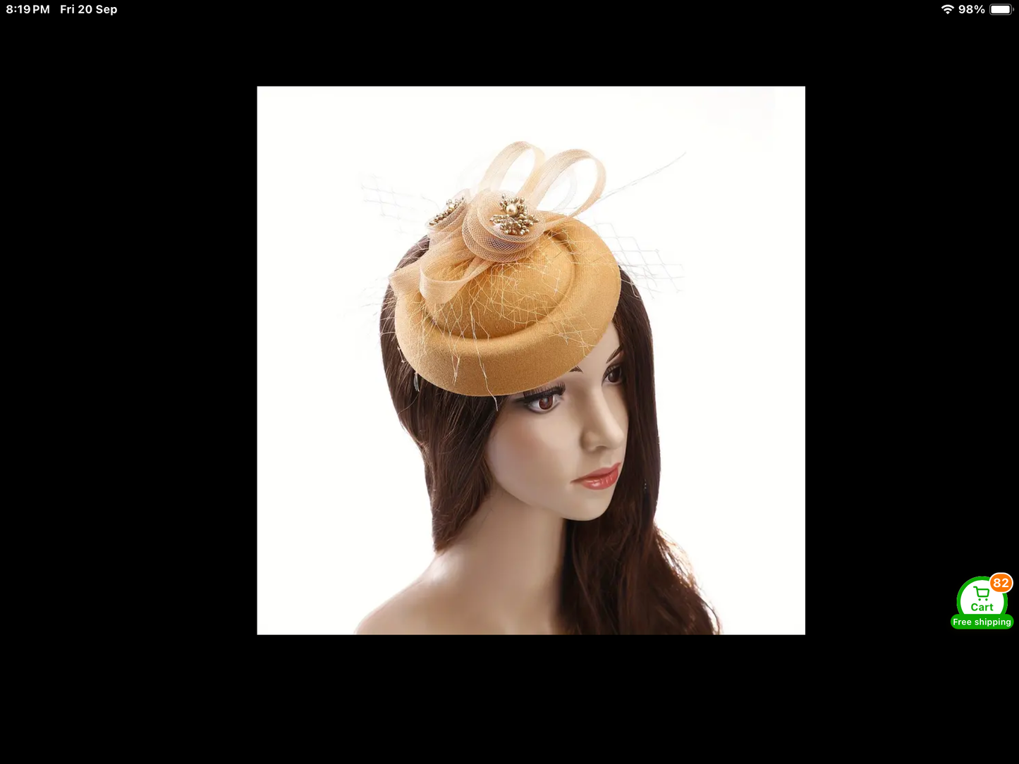 Floral Derby Fascinator Hat ( White, Yellow or Cream)