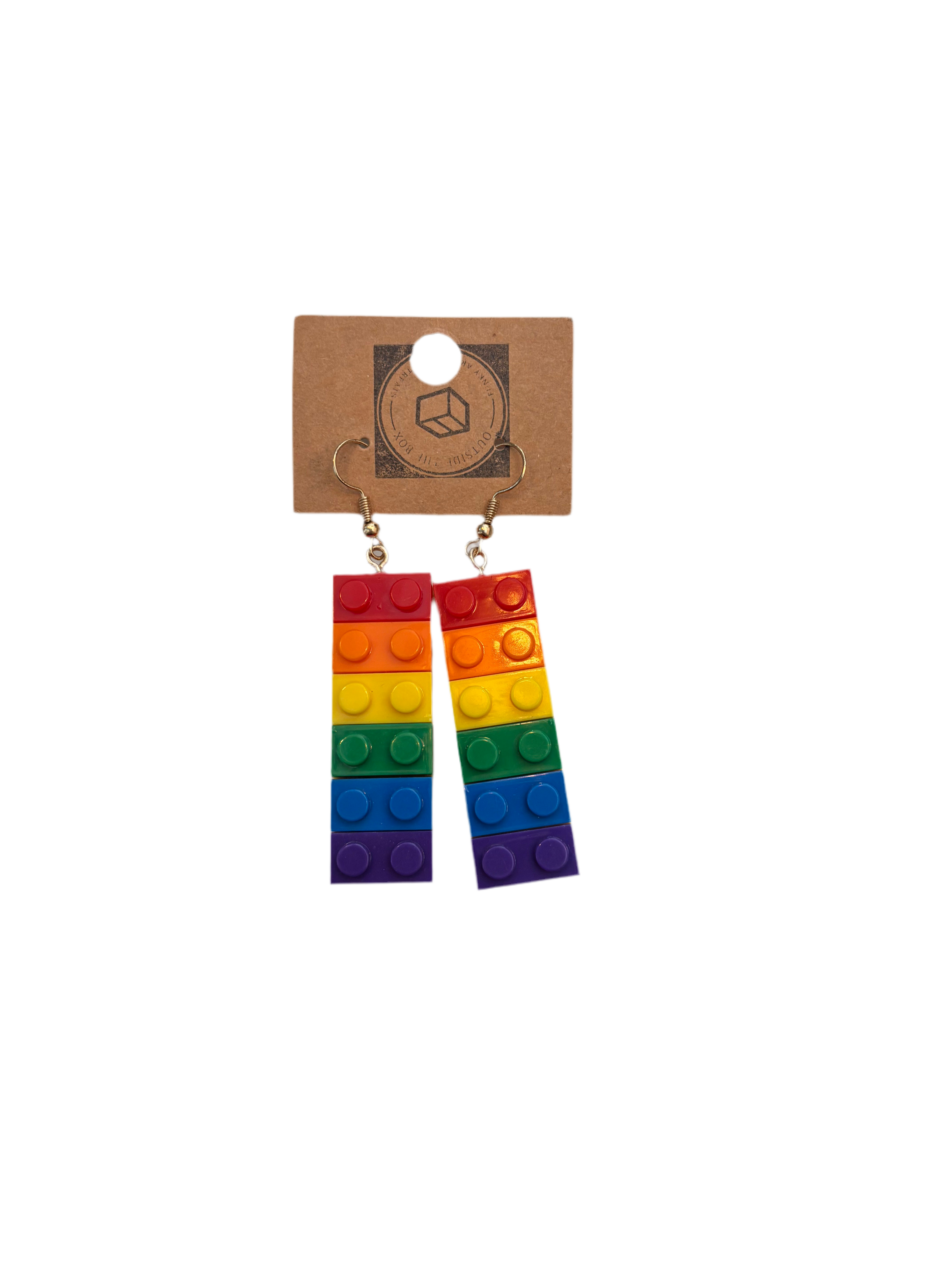 Lego Rainbow Earrings