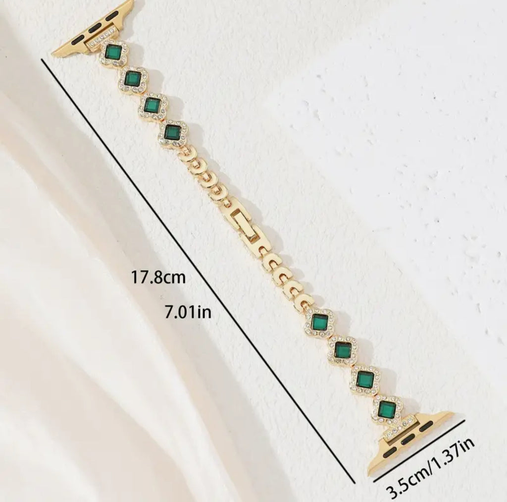 Bracelet Apple Watch en acier inoxydable avec cristaux 38 mm