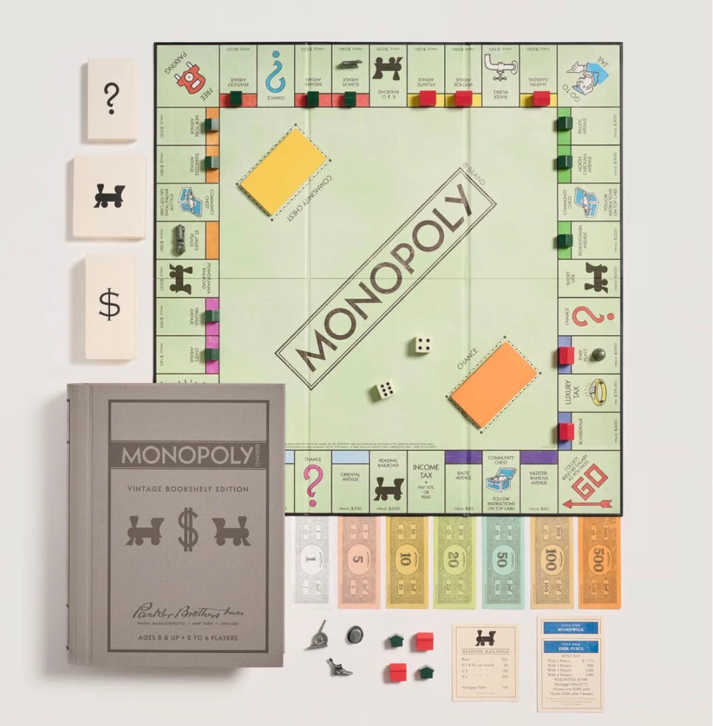 Monopoly Linen Vintage Bookshelf Edition – Grey