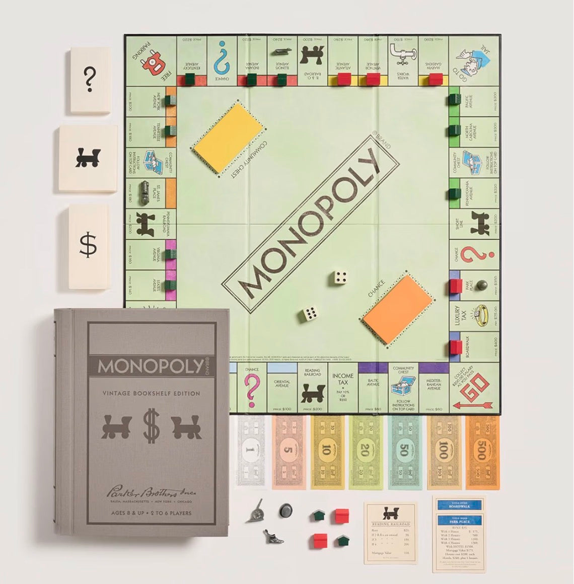 Monopoly Linen Vintage Bookshelf Edition – Grey