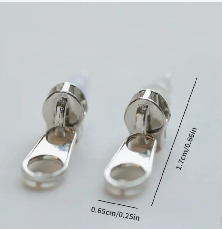 Boucles d'oreilles à fermeture éclair dorée