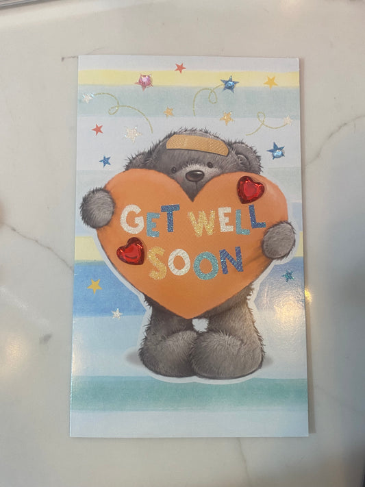 Get well soon bear greeting card