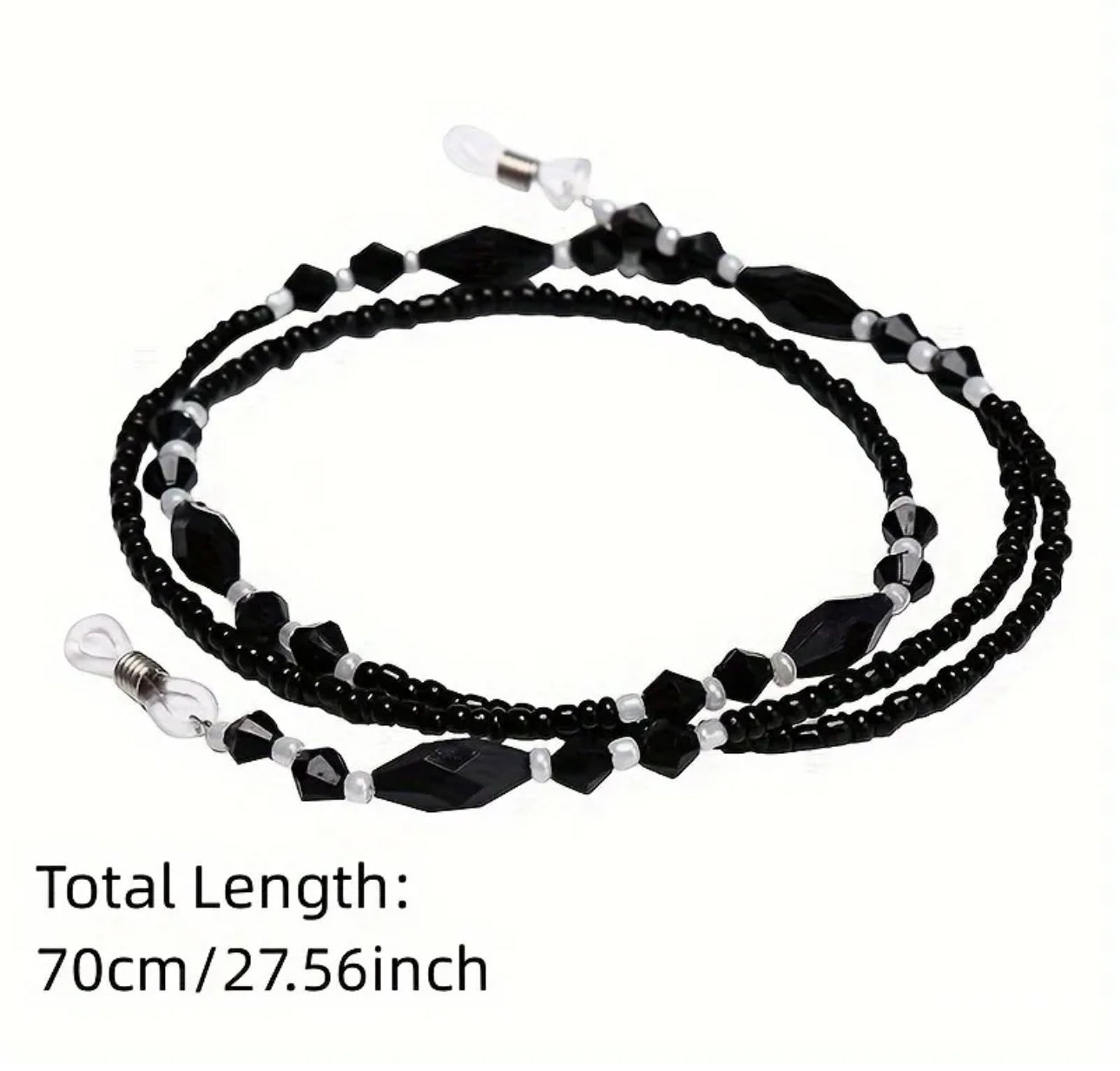 Chaîne de lunettes à perles noires