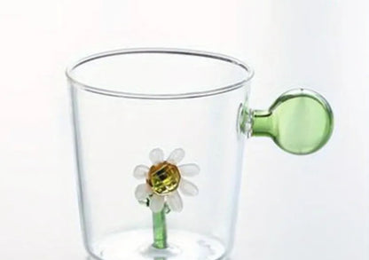 Flower or teddy bear glass mug