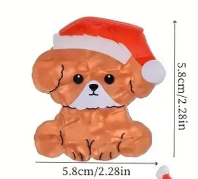 Pince à cheveux en forme de griffe de chien de Noël