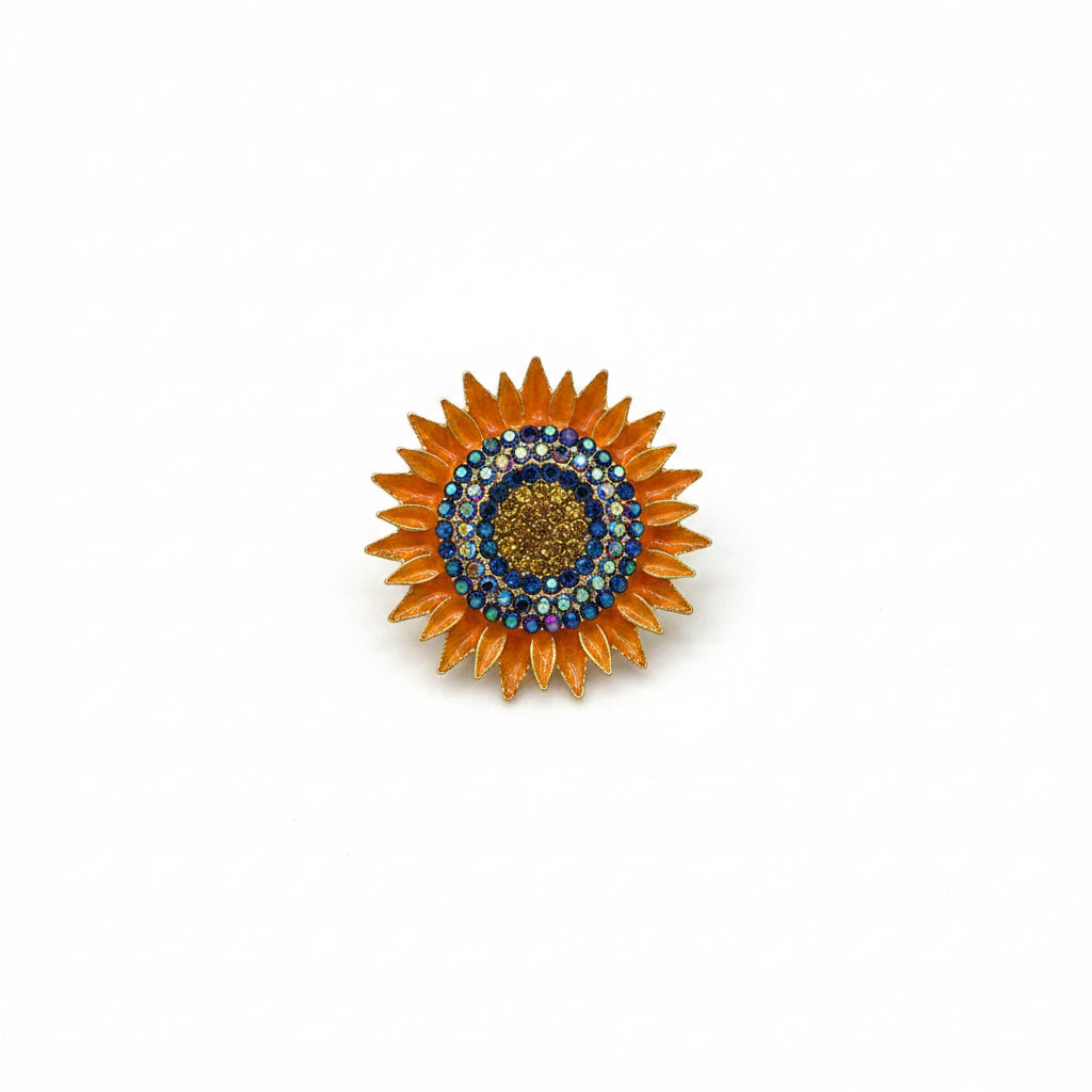 Diamanté Sunflower Brooch