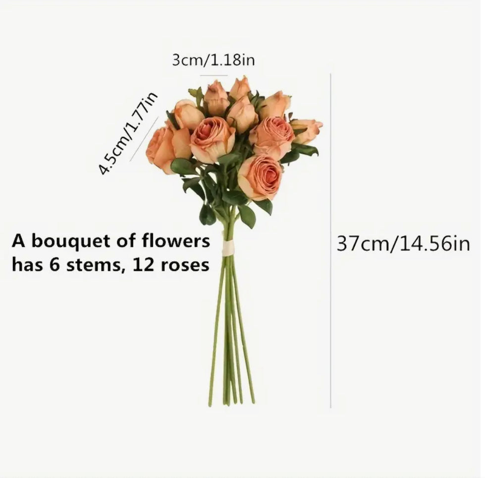 Bouquet de roses artificielles blanches