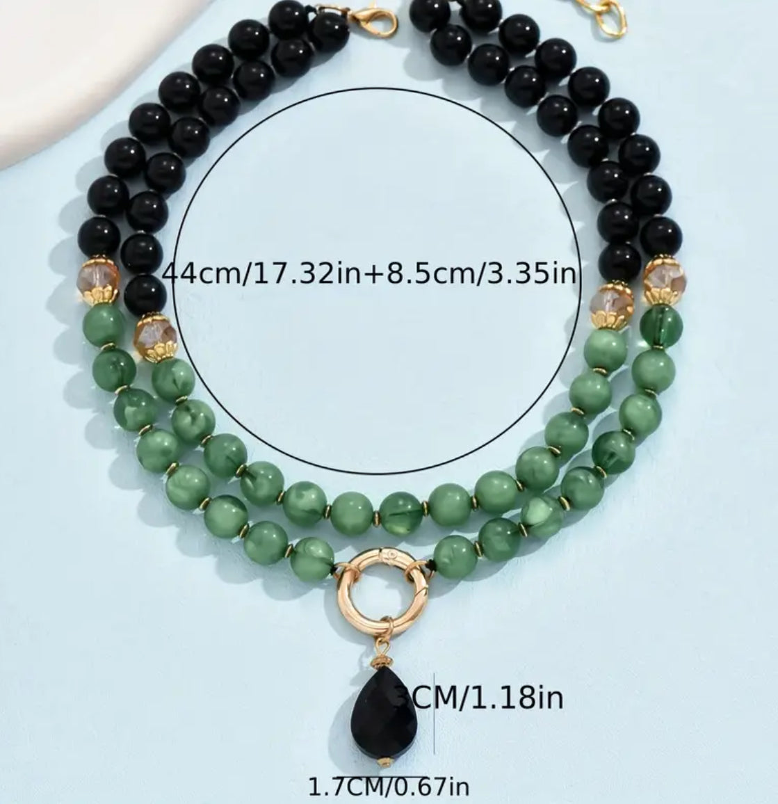Collier de perles vertes