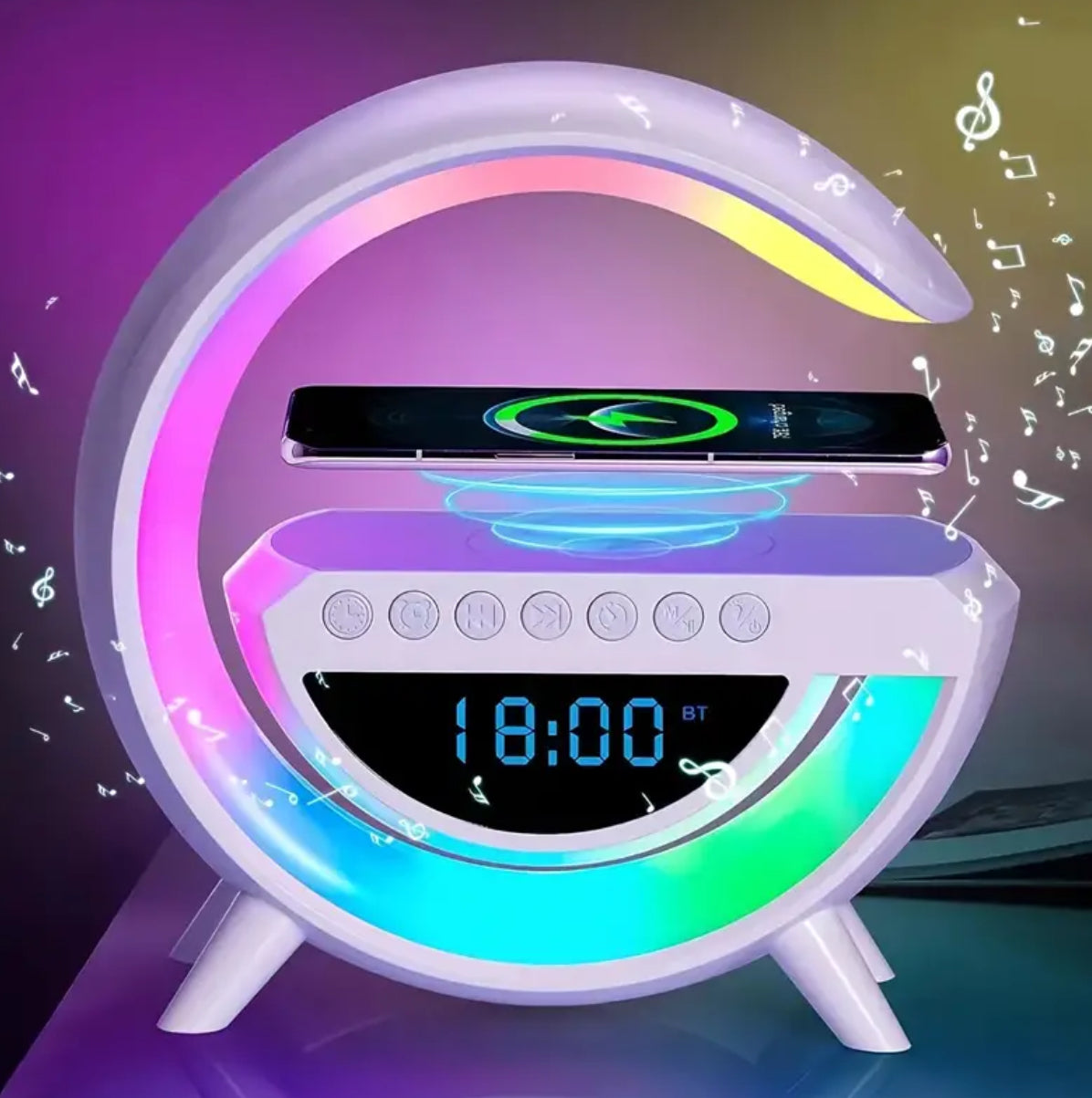 Wireless Charging Bluetooth Speaker Alarm Clock