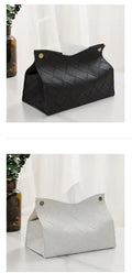 Porte-boîte à mouchoirs tissé (noir ou blanc)
