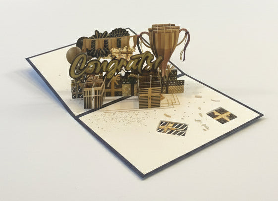 3D Pop-Up Congrats Greeting Blank Card