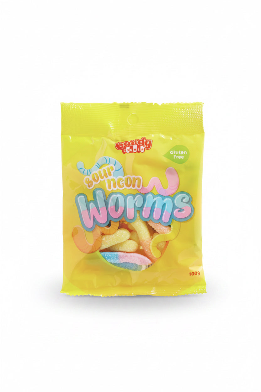 Sour Worms Lollies Gluten-Free) 100g