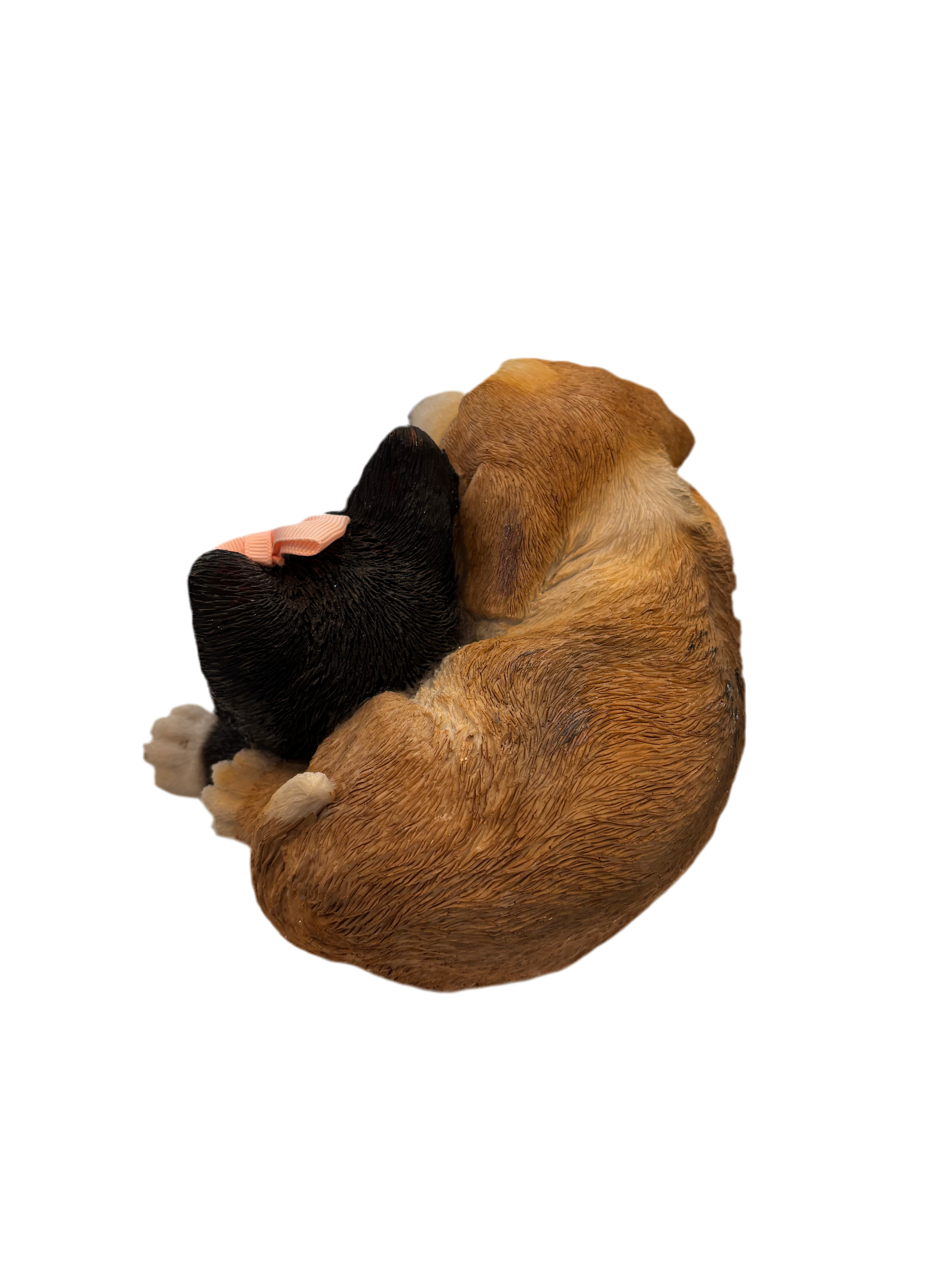 Cat and dog statue