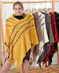 Châle tricoté funky (rouge ou jaune)