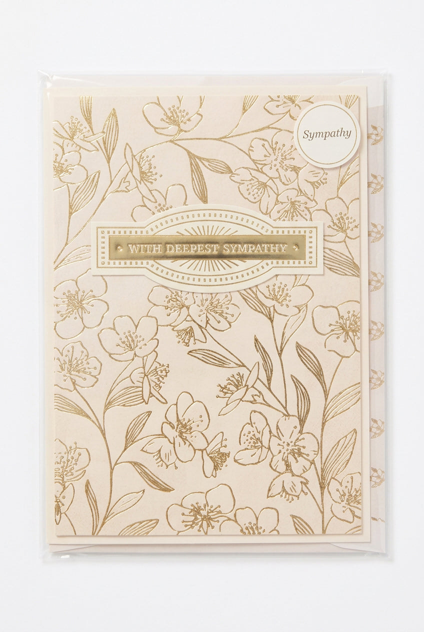 With deepest sympathy golden flower card