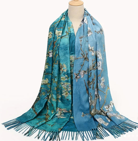 Double-sided Plum Blossoms scarf