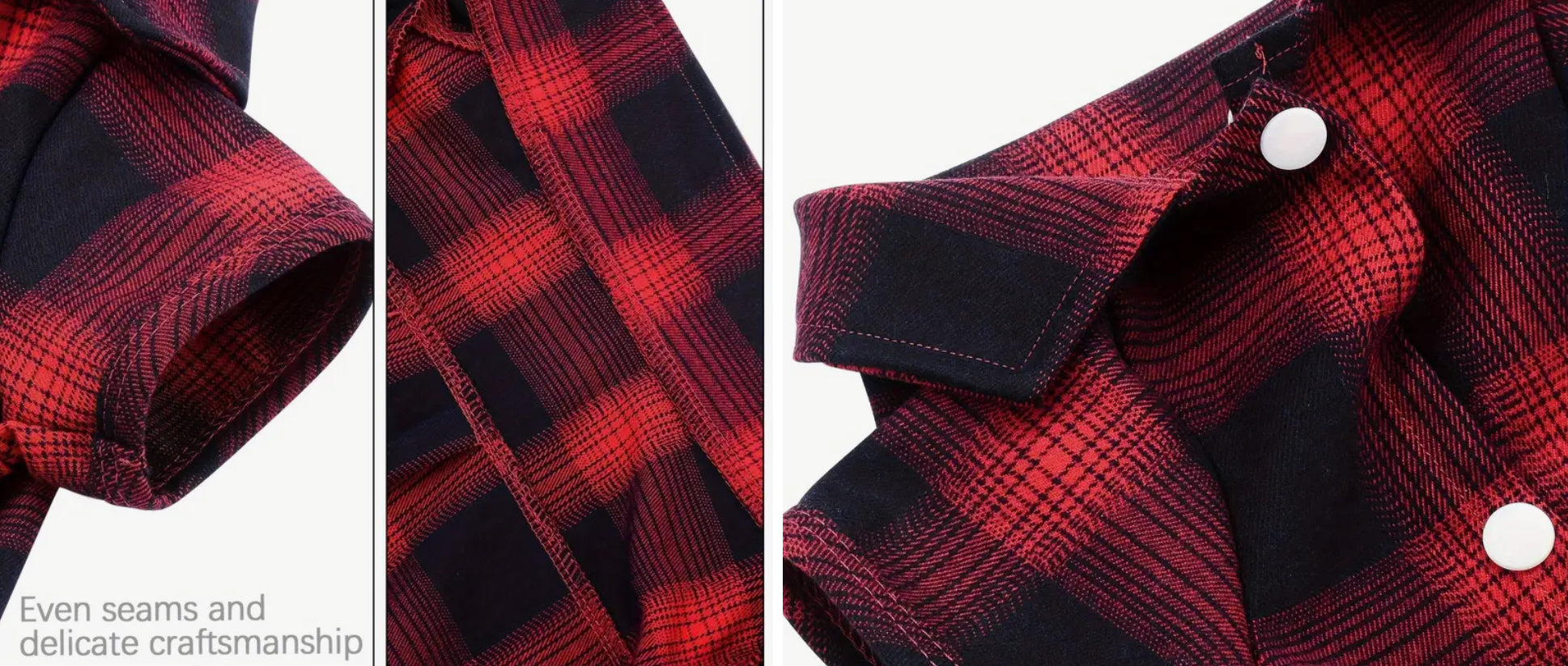 Chemise tartan rouge pour animaux de compagnie