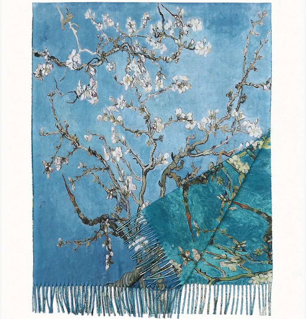 Écharpe double face Fleurs de Prunier