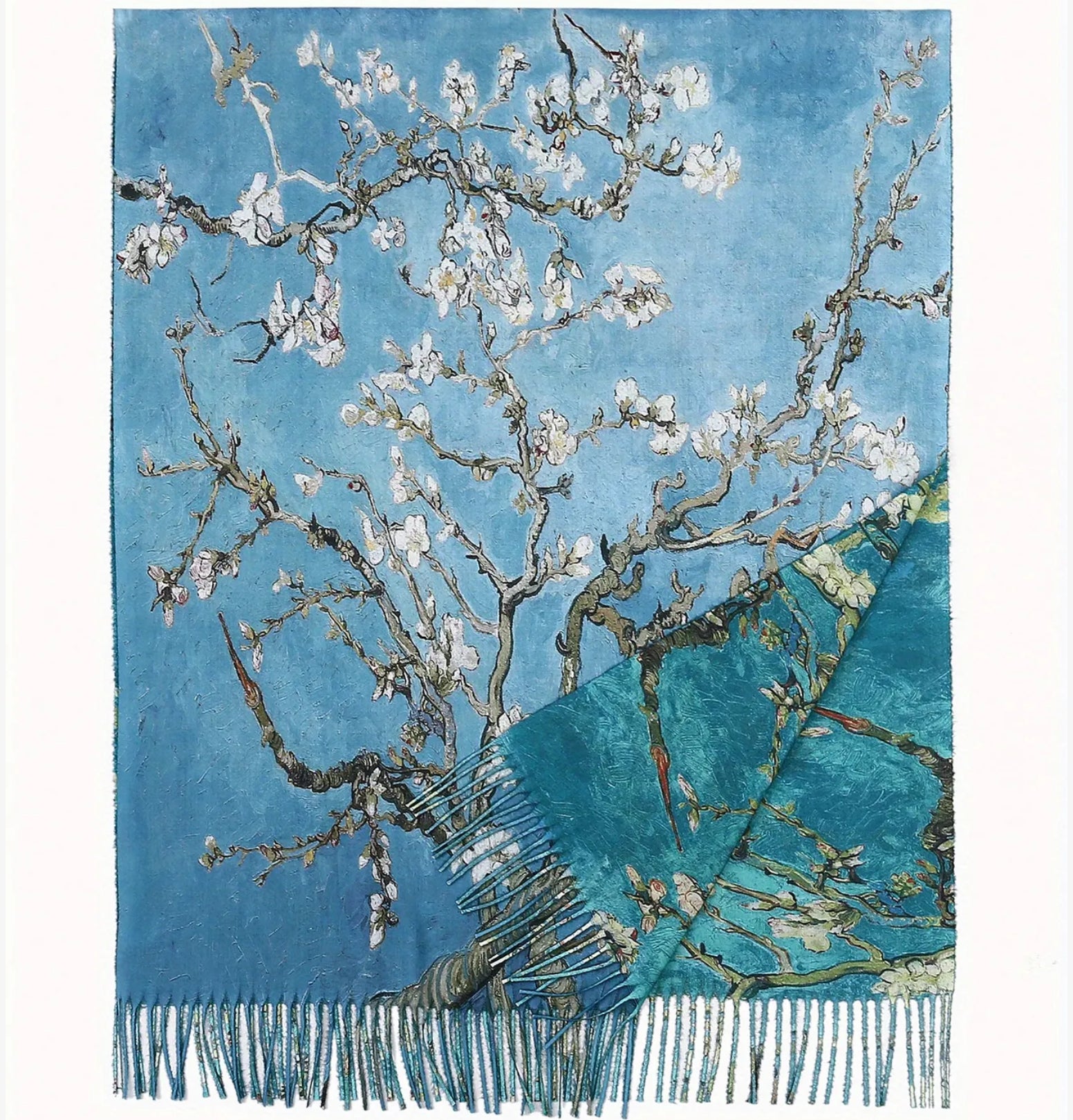 Écharpe double face Fleurs de Prunier