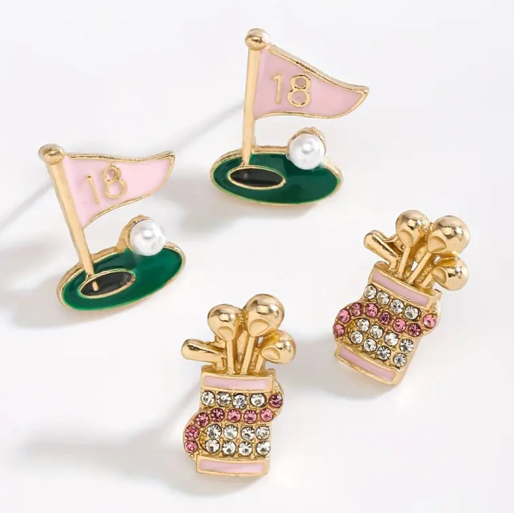 Boucles d'oreilles asymétriques en zircone Golf