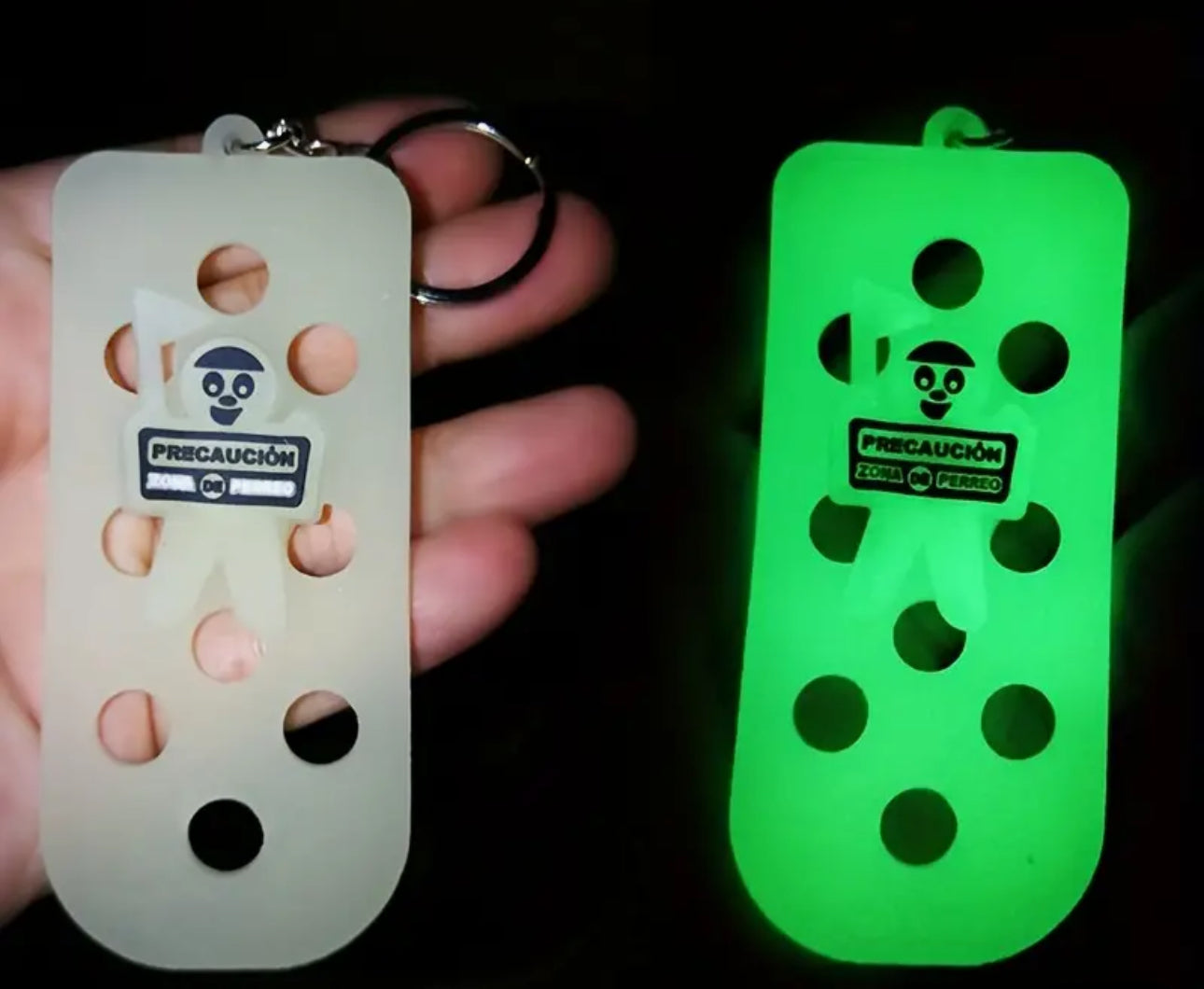 Glow in the dark keychain for shoe charms