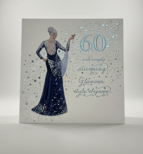 60 and simply stunning - greeting card