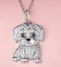 Maltese dog zirconia necklace