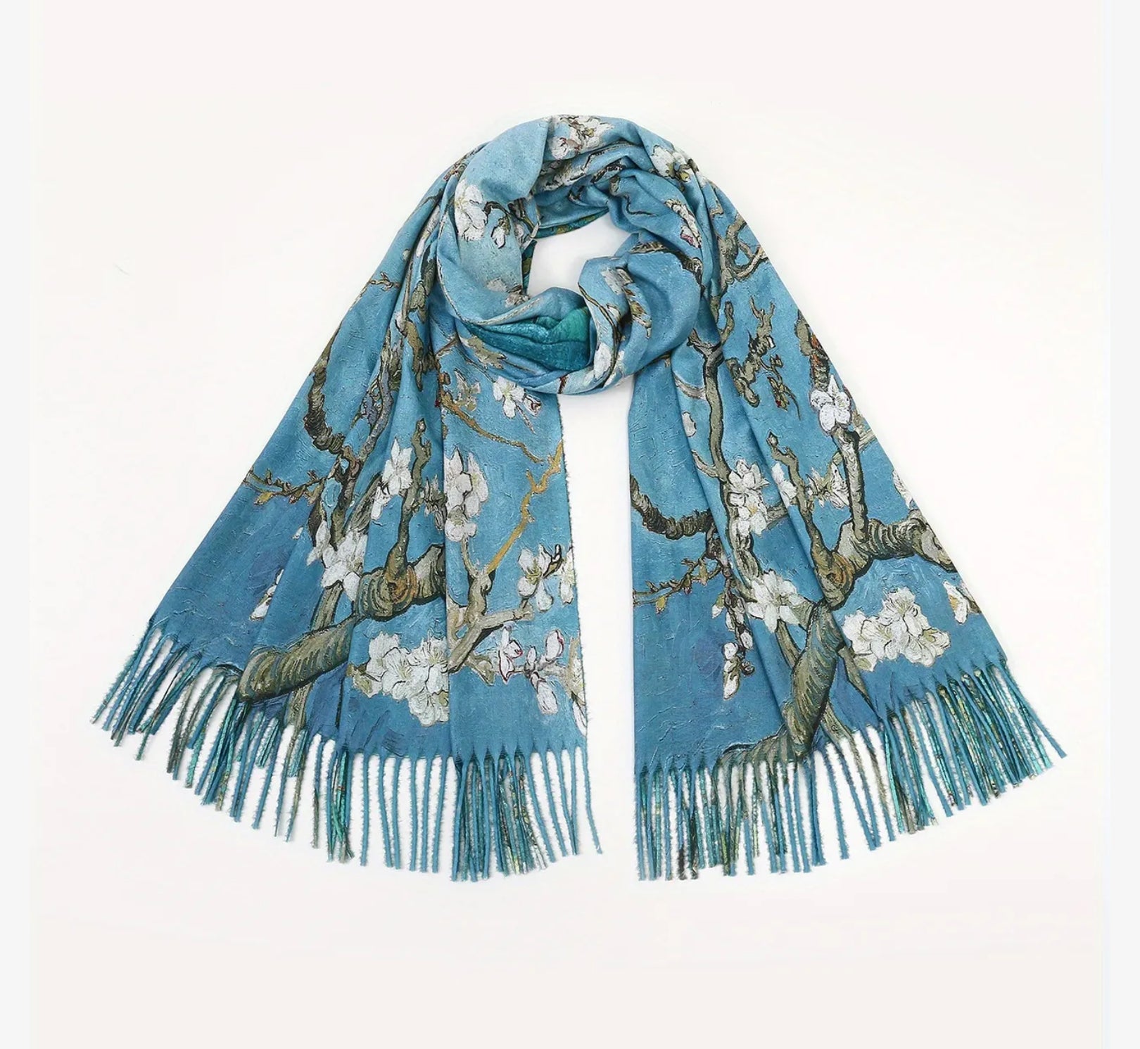 Écharpe double face Fleurs de Prunier