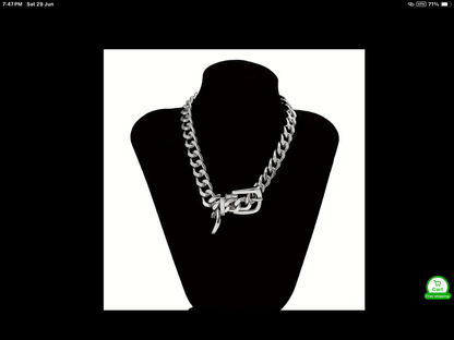 Belt-style chain choker necklace (silver or gold)