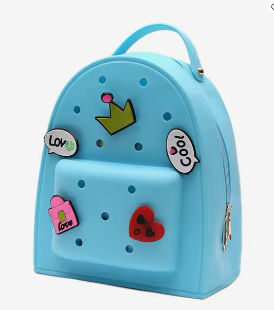 Rubber Waterproof Backpack (Light Blue)