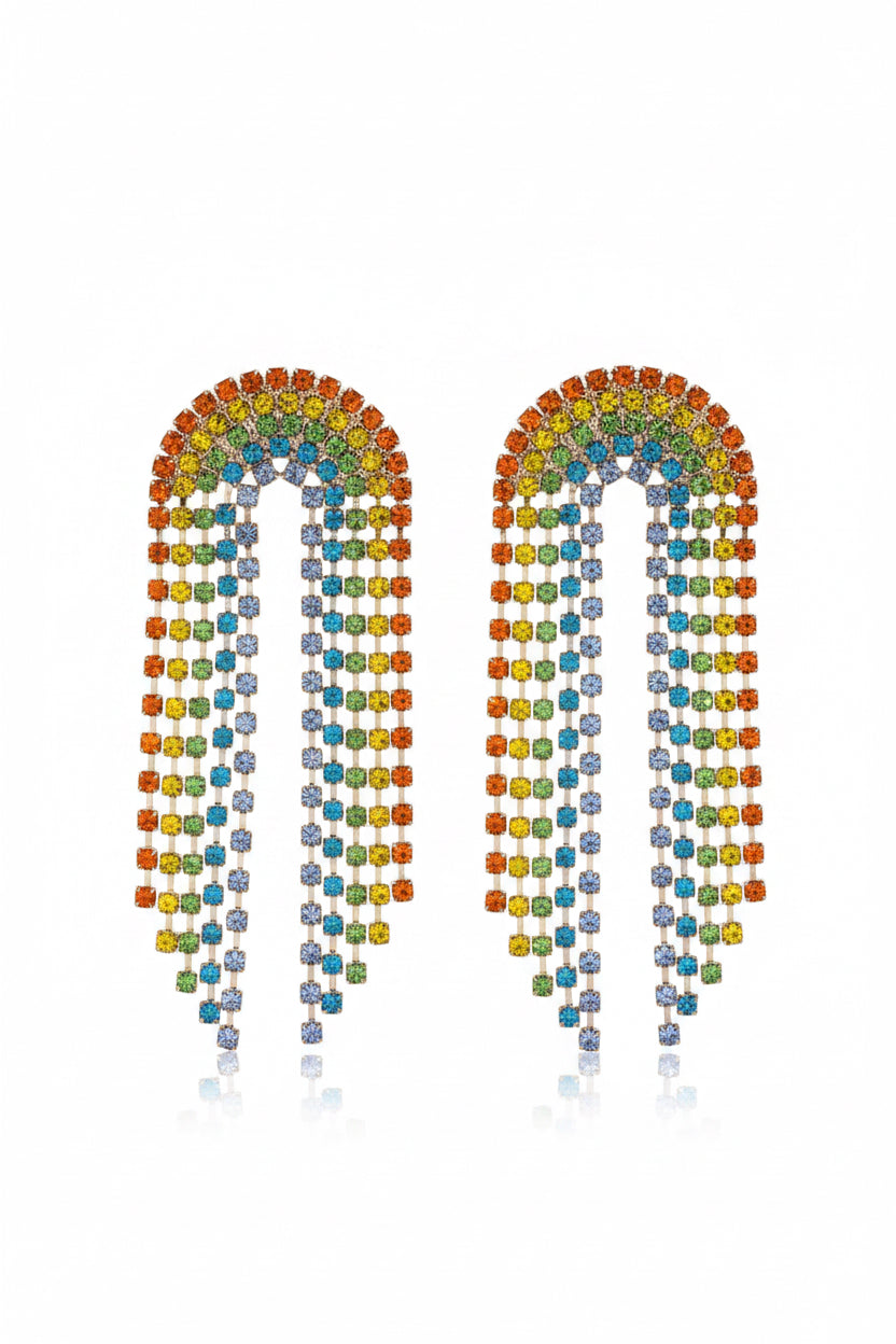 Rhinestone Rainbow Earrings