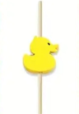 Yellow duck cocktail sticks